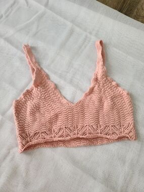 Double Zero Crochet Bralette - Blush Pink